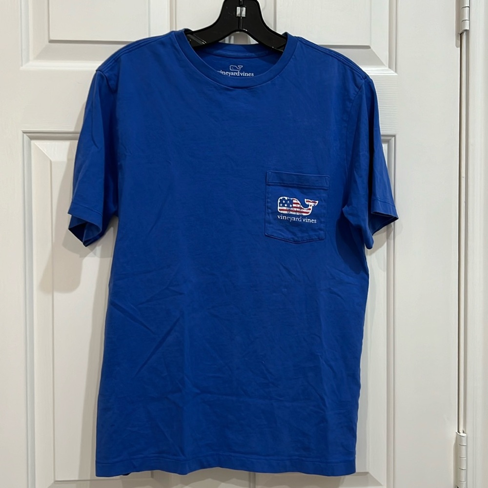 Vineyard Vines US Flag Whale Short Sleeve Tee Size XS